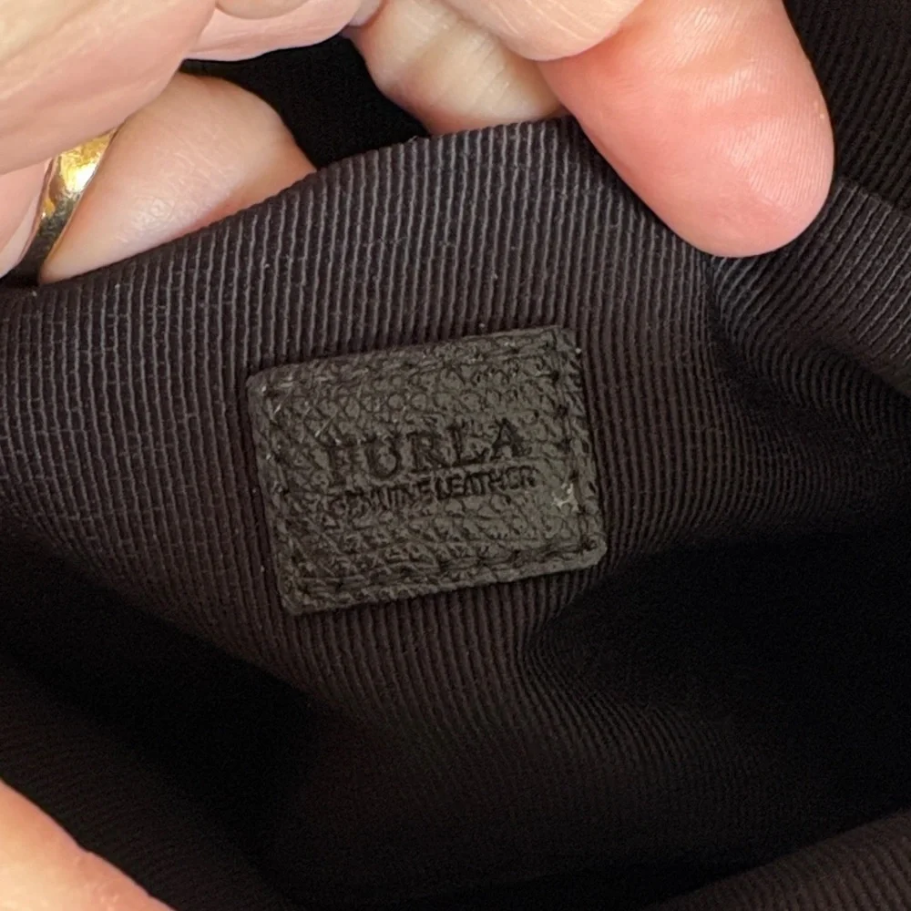 Furla Elegant Black Pebbled Leather Crossbody Bag